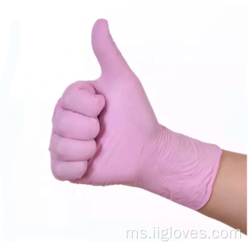 Sarung tangan tatu kecantikan nitril berwarna ungu nitril nitrile